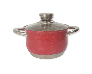 Cratiță Premium Royalty Line Red 2.9 L – Inox cu fund multistrat și capac din sticlă gătit rapid elegant și sănătos