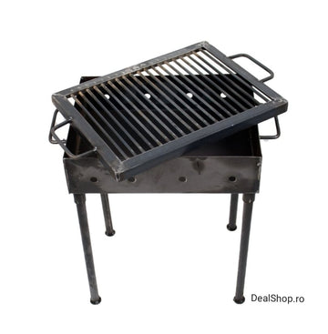 Gratar metalic demontabil 40 x 30 cm picioare detasabile Ideal pentru gatit în aer liber curte terasa