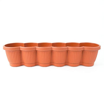 Jardiniera 60 cm ghiveci Bella plastic maro Eleganță și Funcționalitate pt terasa Grădina Ta