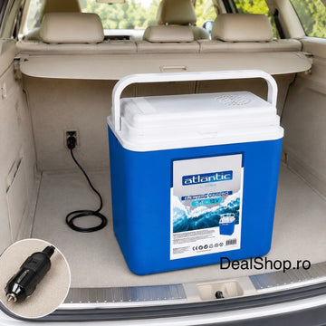 Ladă frigorifică auto electrică Atlantic 24 L, alimentare 12V, portabilă, răcire pentru mașină, camping și picnic