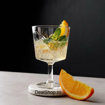 Set 4 pahare cocktail Pasabahce Timeless 270 ml, sticlă transparentă, model elegant vintage