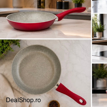 Tigaie cu inveliș granit 26 cm Red – antiaderentă, compatibilă cu toate sursele de căldură SW1510-26