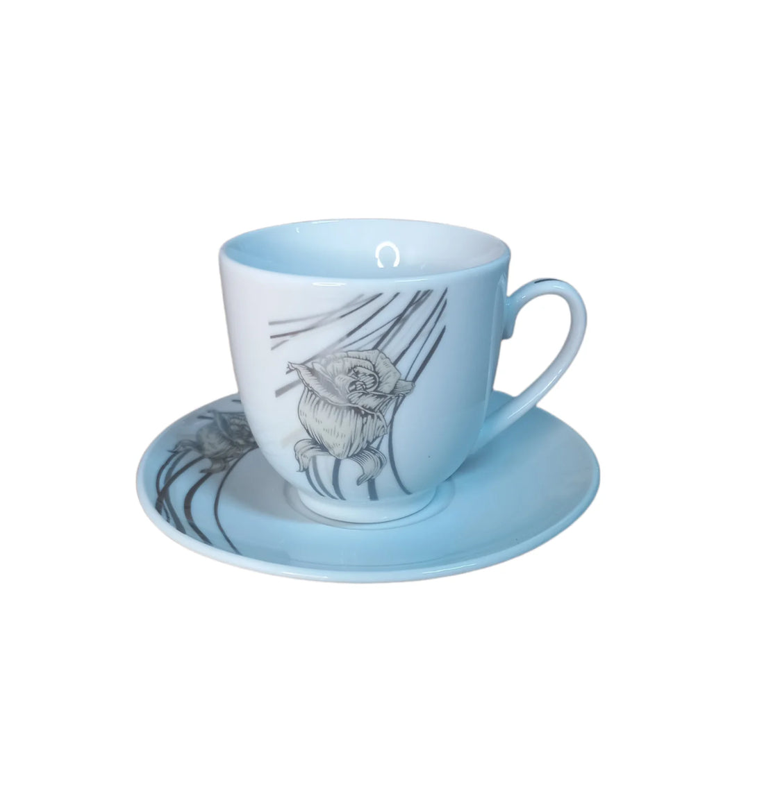 Set 6 cesti pentru cafea sau ceai Malooki, 170 ml, Model trandafir