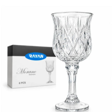 Set 6 pahar cu picior din sticla 16 cm, Morano Rayan 180 ml