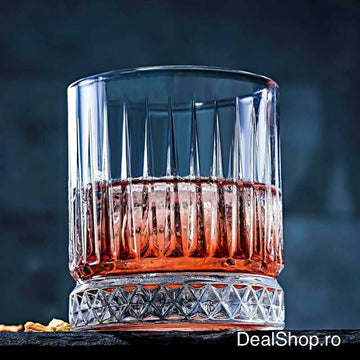 Set 4 pahare whisky Elysia 210 ml din sticlă – Old Fashioned, design elegant