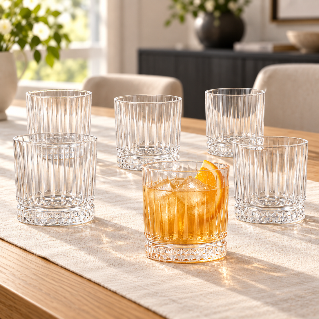 Set 6 pahare din sticlă Luce 300 ml, pentru apă, suc și whisky