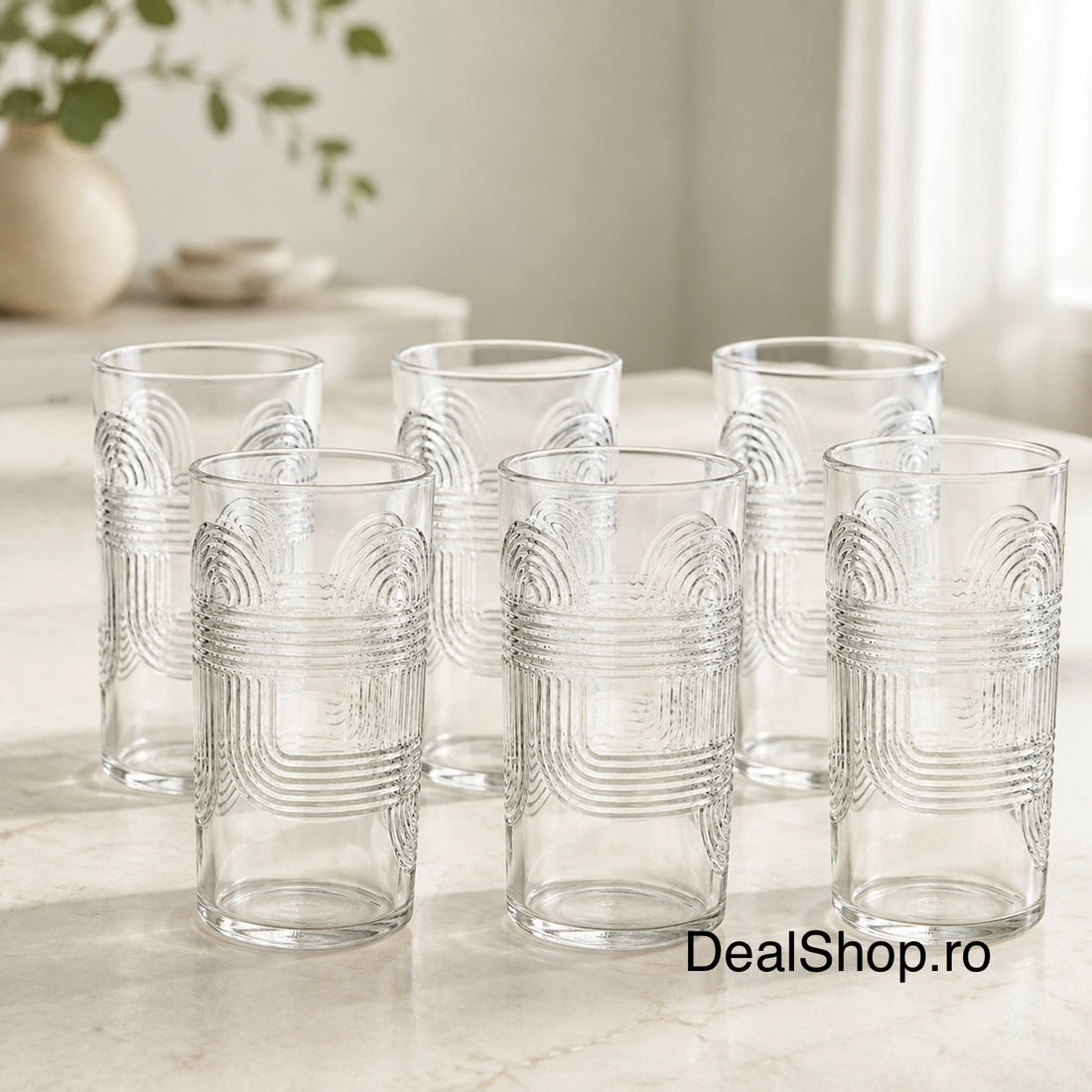 Set 6 pahare din sticlă Viola, 430 ml