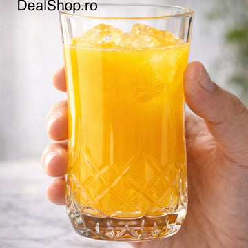 Set 12 Pahare Inalte din Sticla Kaveh River 330 ml Ideale pt terasa evenimente