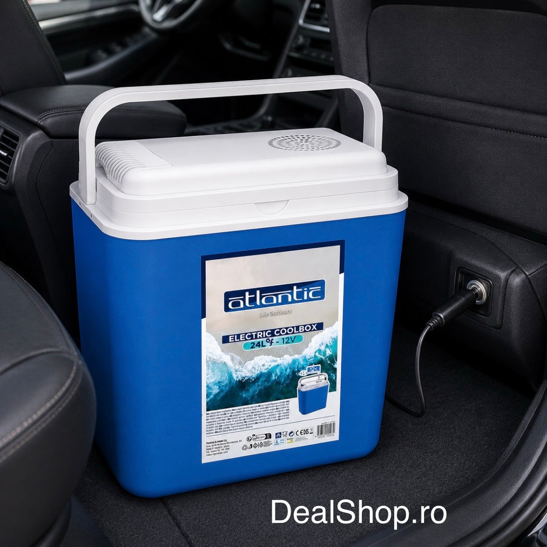 Ladă frigorifică auto electrică Atlantic 24 L, alimentare 12V, portabilă, răcire pentru mașină, camping și picnic