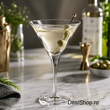 Set 2 pahare cocktail V-Line 250 ml din sticlă, elegante, pentru Martini, Cosmopolitan și băuturi premium