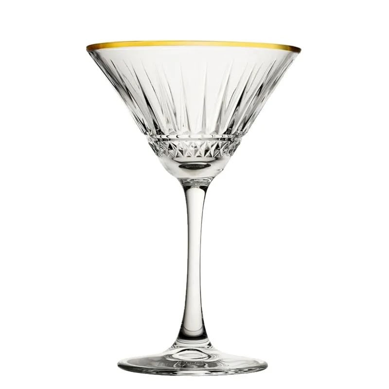 Set 4 pahare cocktail Elysia Gold, 220 ml, sticlă cu margine aurie – Pașabahçe