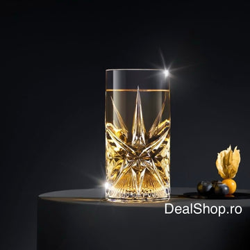 Set 4 pahare din sticlă Pasabahce Cielo 350 ml – Pahare elegante pentru apă, suc și cocktailuri, Crystalin 68475