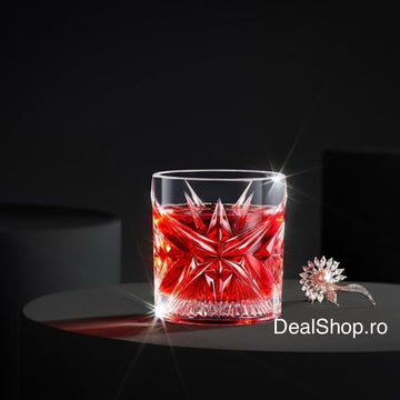 Set 4 pahare whisky din sticlă Pasabahce Cielo 210 ml – Pahare Crystalin pentru whisky, bourbon și băuturi fine 68474