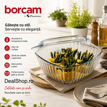 Vas termorezistent yena cu capac Borcam 2.6l 59049