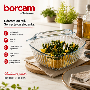 Vas termorezistent yena cu capac Borcam 2.6 litri  59049