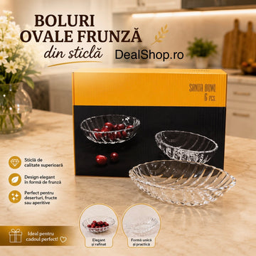 Set 6 Boluri Sticla în Forma de Frunza Kaveh Santa