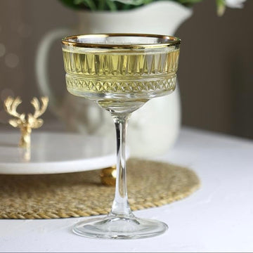 Set 4 pahare coupe pentru șampanie Elysia Gold, 260 ml