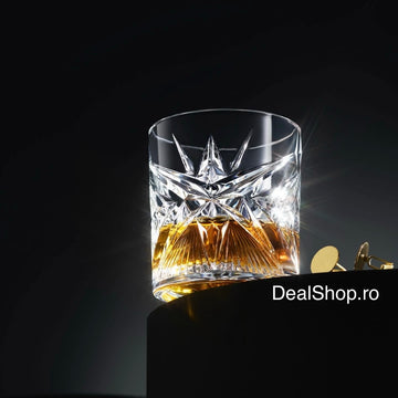Set 4 pahare whisky din sticlă Pasabahce Cielo 350 ml – Pahare Crystalin pentru whisky, bourbon și cocktailuri 68484