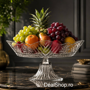 Fructieră cu picior Pasabahce Stella 32 cm din sticlă – Platou elegant pentru fructe și servire festivă 96799