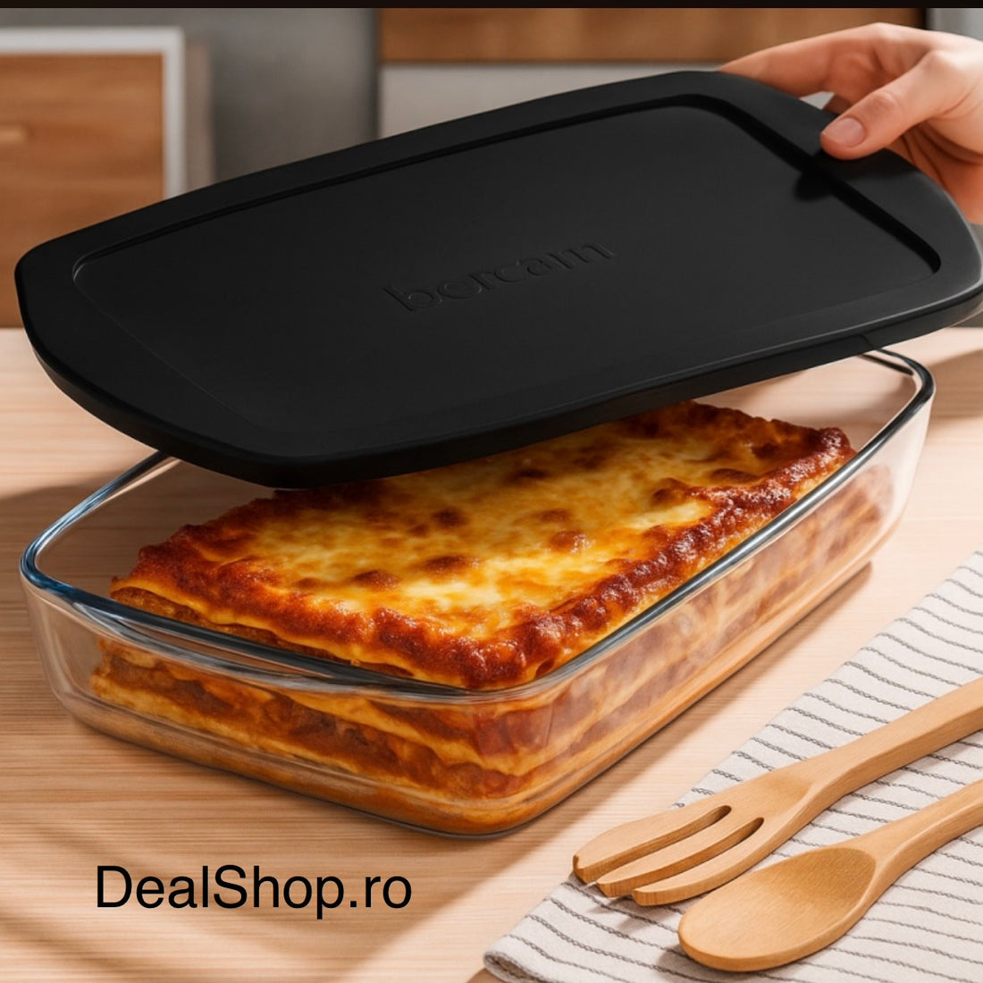 Tava yena dreptungiulara capac plastic Borcam 3.850 litri 59124 tava cuptor gateste sanatos