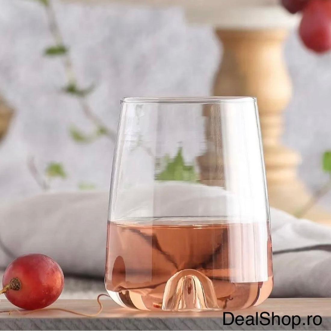 Set 12 pahare sticla 360 ml LAV Terra 359 – pahare moderne băuturi design elegant cu bază reliefată