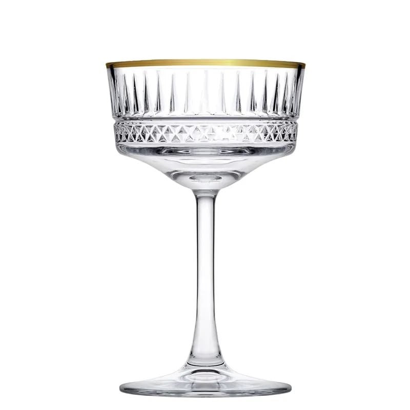 Set 4 pahare coupe pentru șampanie Elysia Gold, 260 ml