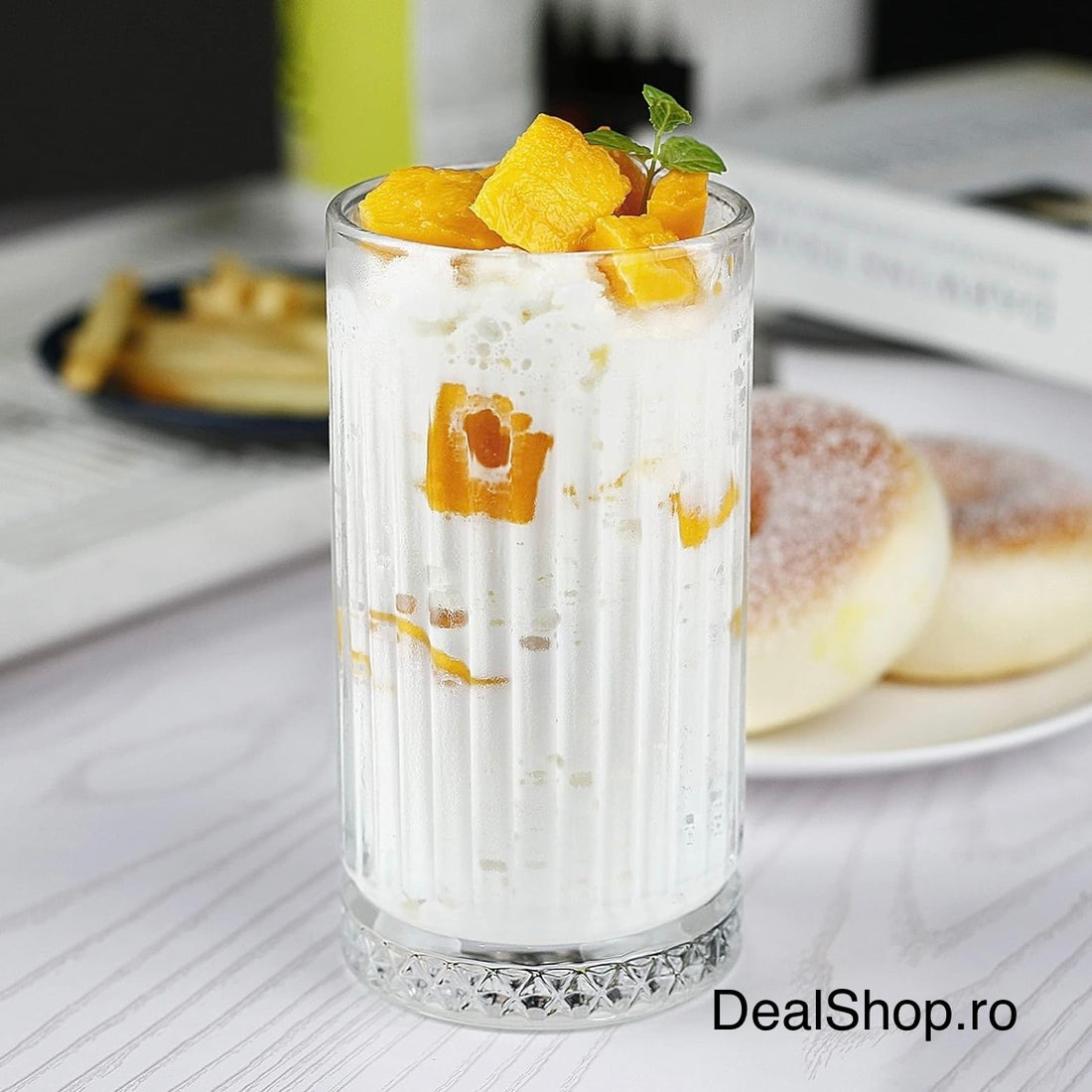 Set 4 pahare Elysia Long Drink 280 ml din sticlă – pahare elegante pentru cocktail, sucuri și băuturi răcoritoare
