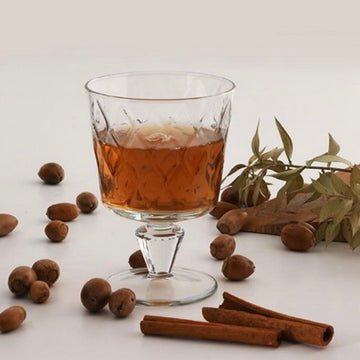 Set 12 pahare cocktail Leafy, 270 ml – sticlă groasa transparentă, design elegant cu model în relief