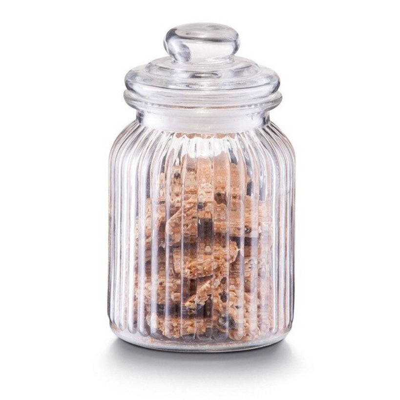 Borcan din sticla cu capac 1500 ml Viva– design elegant ideal pentru depozitare biscuiți bezele bomboane sau ingrediente de bucătărie 96394