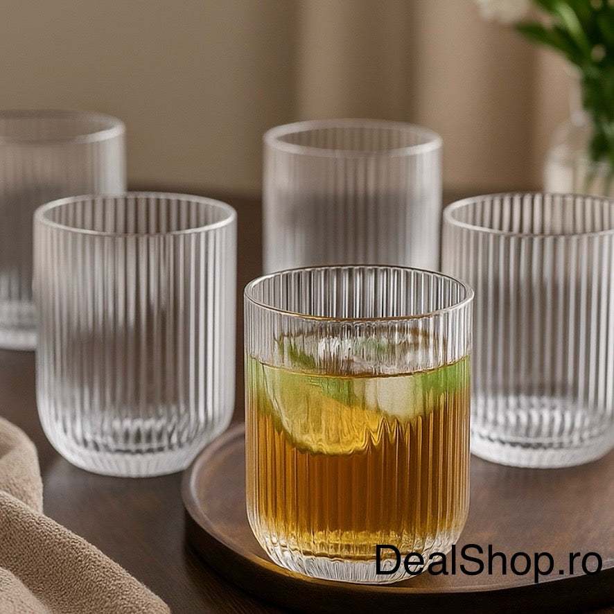 Set 6 Pahare Sticla 250 ml MANSOURA ALEX Eleganta pentru Terasa Evenimente