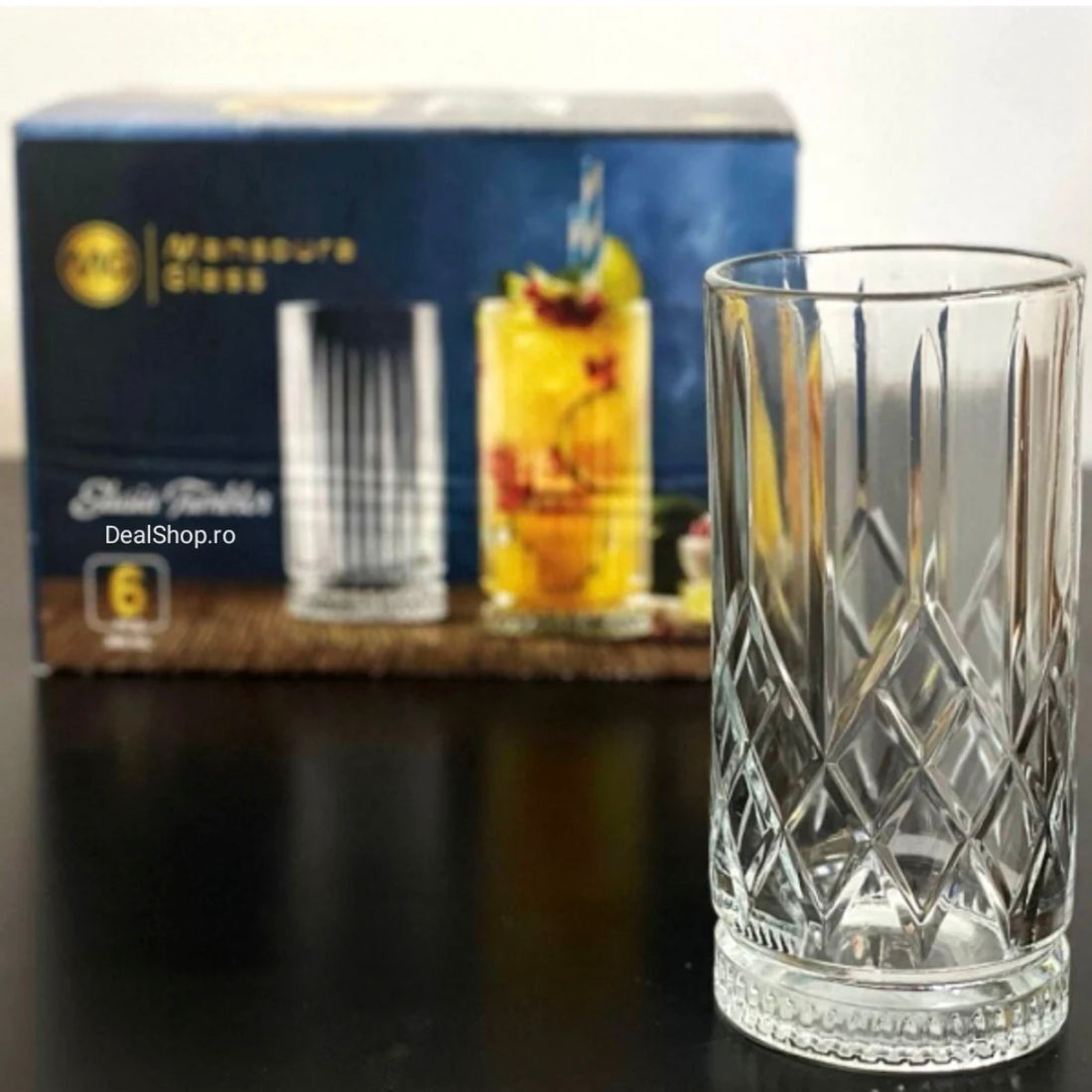 Set 6 pahare din sticlă Mansoura Timeless 300 ml  Design elegant și durabil Cadoul ideal