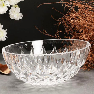 Bol oval din sticlă Lavinia, 24 x 15.5 x 9.5 cm – design elegant cu efect de cristal, ideal pentru servire rafinată
