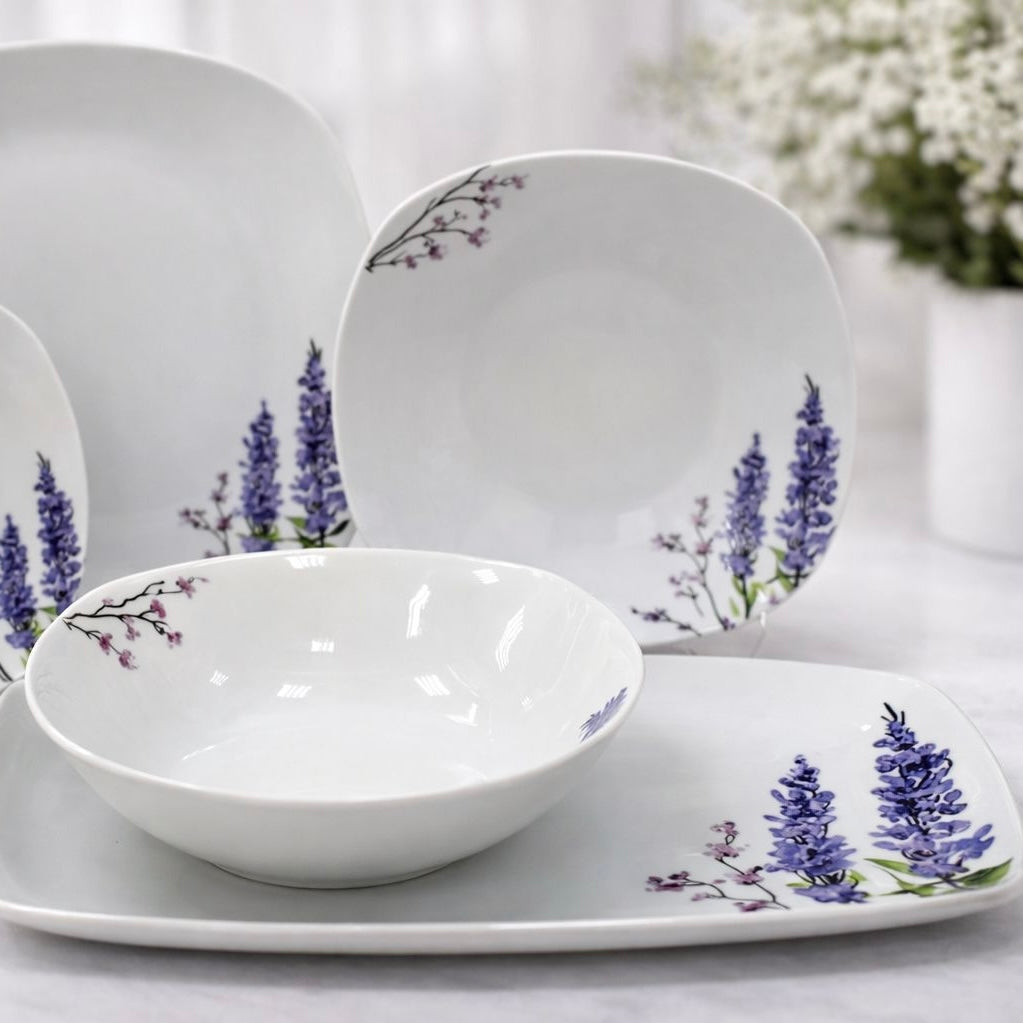 Serviciu de masa Portelan 20 piese ,pentru 6 persoane ,model Lavandă TL173-5