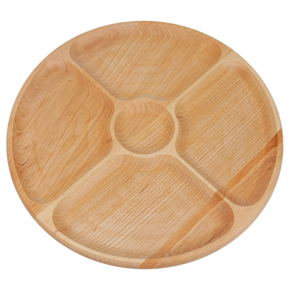 Platou rotativ din lemn de fag 33 cm, cu picioare antiderapante, finisaj brut