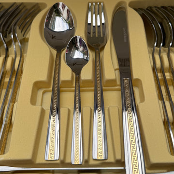 Set tacamuri 72 piese Limited Edition LV 1005 din otel inoxidabil  Serviciu Elegant pentru 12 Persoane cu Valiza Premium