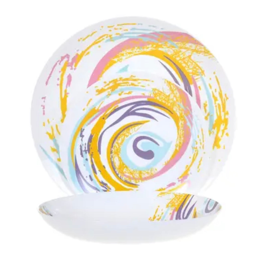 Serviciu de masa Spiral din opal pentru 6 persoane,18 piese design modern rezistent și elegant