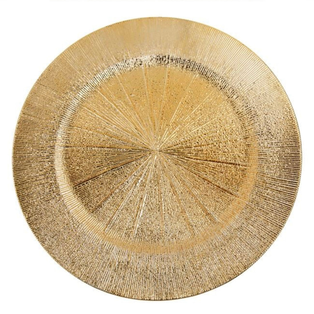 Platou Decorativ Rotund din Plastic Auriu cu Model Ø 30 cm