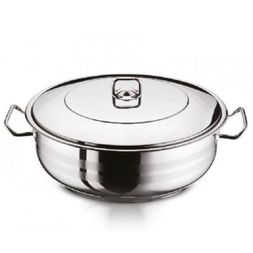 Cratita 37 litri inox profesionala cu capac Gastro, fund dublu 50 x 20 cm