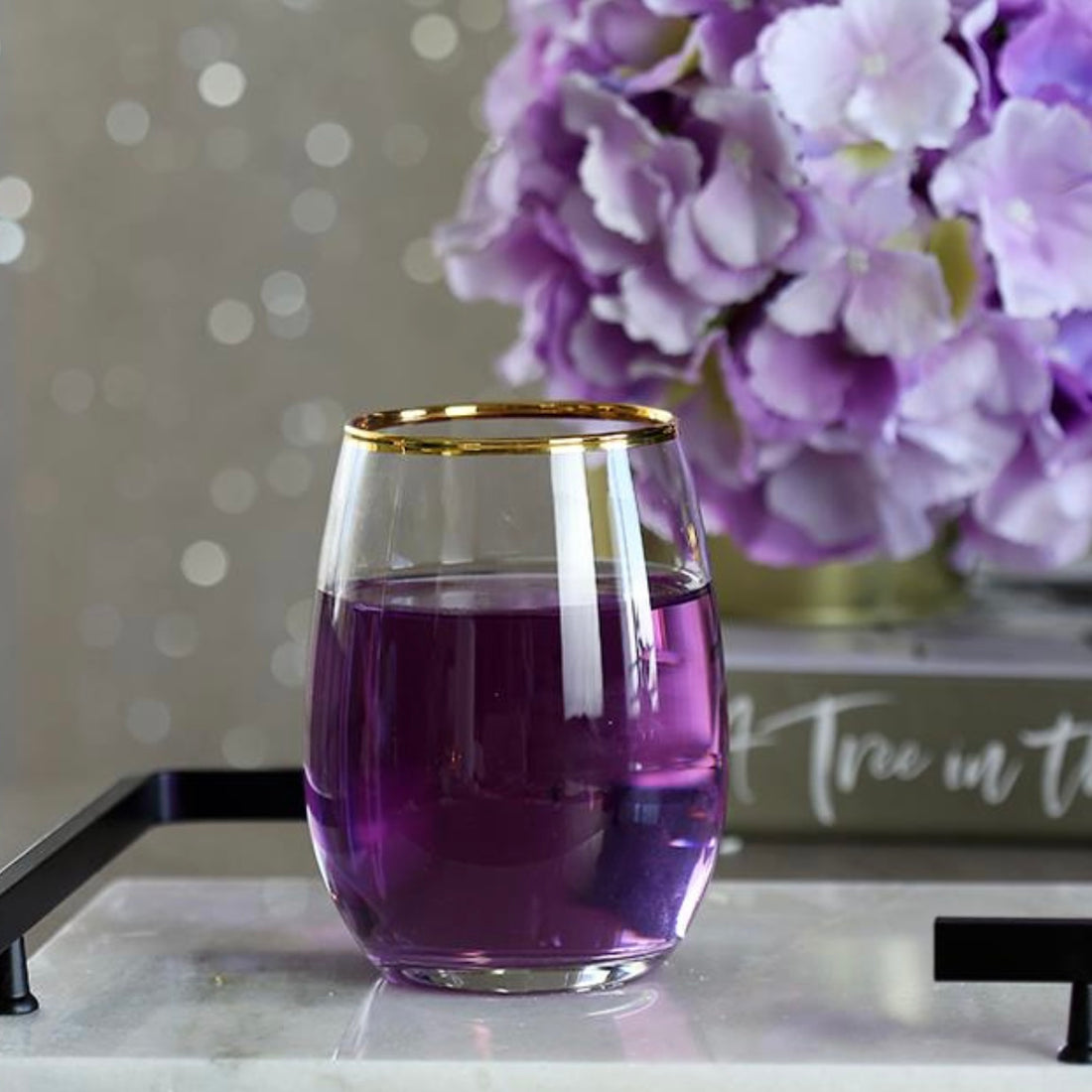 Set 6 Pahare Amber Gold 350 ml – Margine Auriu, Sticlă Premium Eleganță