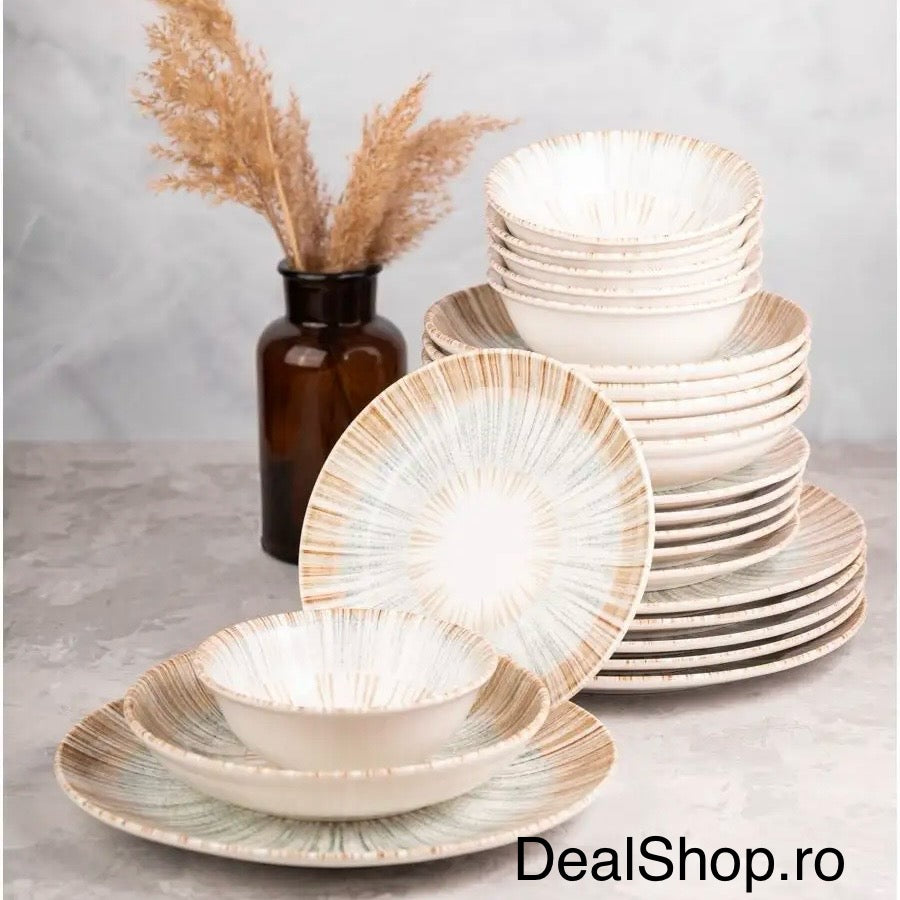 Serviciu de masa din porțelan Solis 24 de piese pentru 6 persoane Eleganta Solara 260