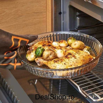 Vas Yena Rotund Borcam 2.95 L, Ø 32 cm, Sticlă Termorezistentă pentru cuptor,59014