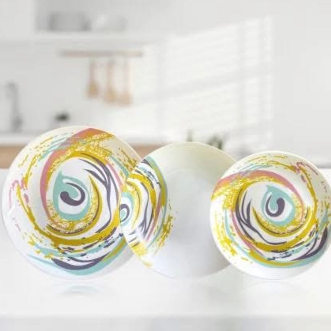 Serviciu de masa Spiral din opal pentru 6 persoane,18 piese design modern rezistent și elegant