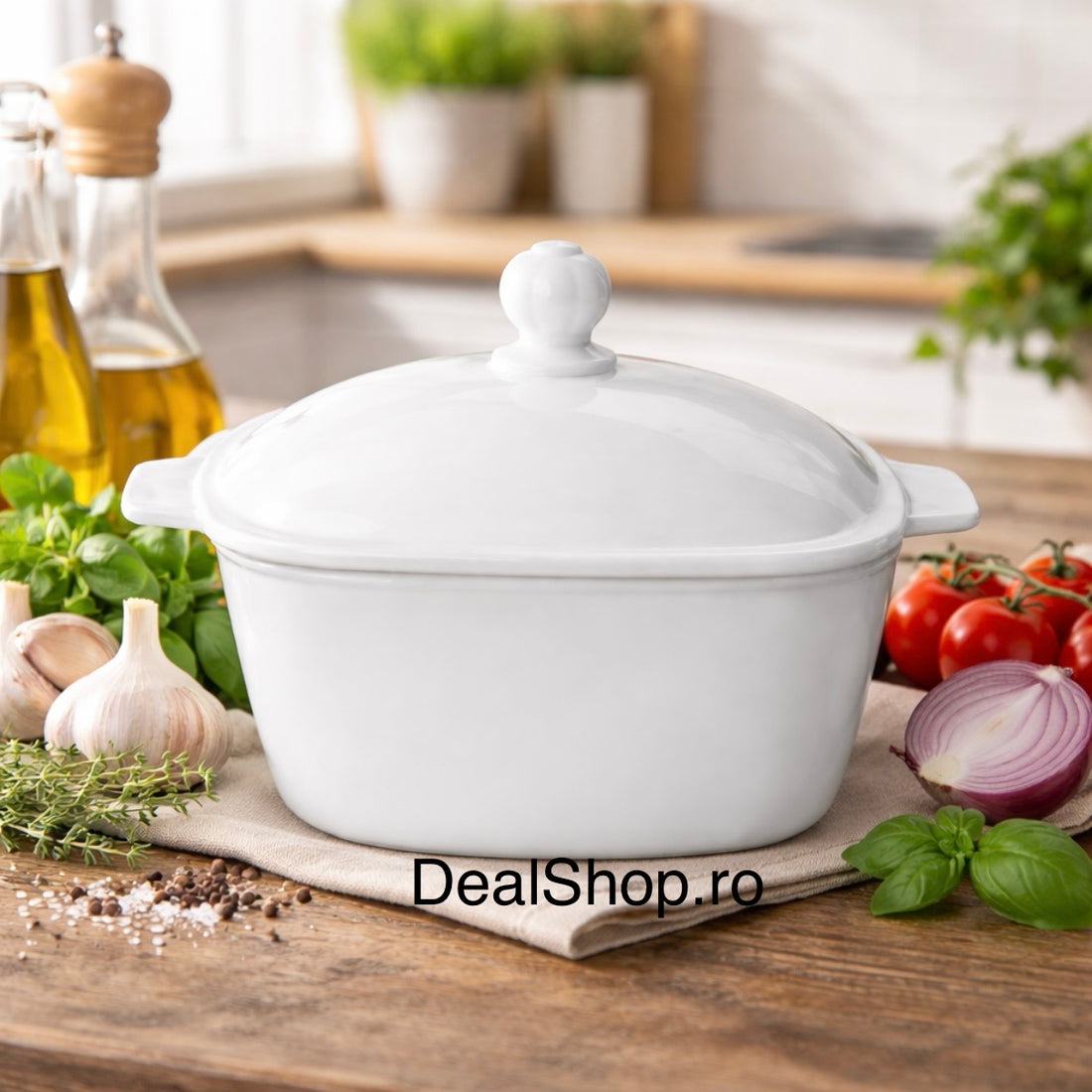 Supieră din opal cu capac 2 litri – termorezistenta elegantă și practica