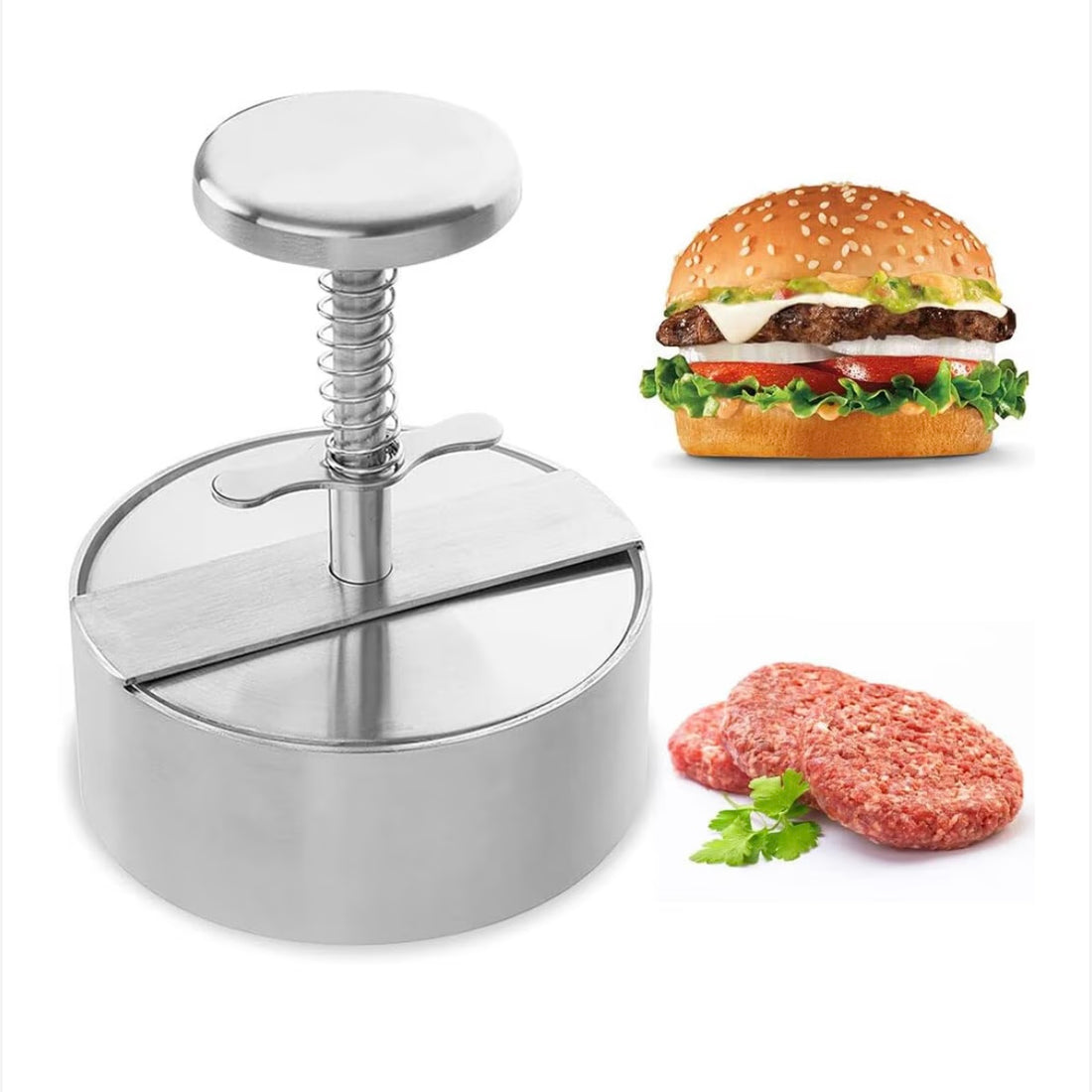 Presă pentru hamburgeri și chiftele din oțel inoxidabil diametru 10,2 cm