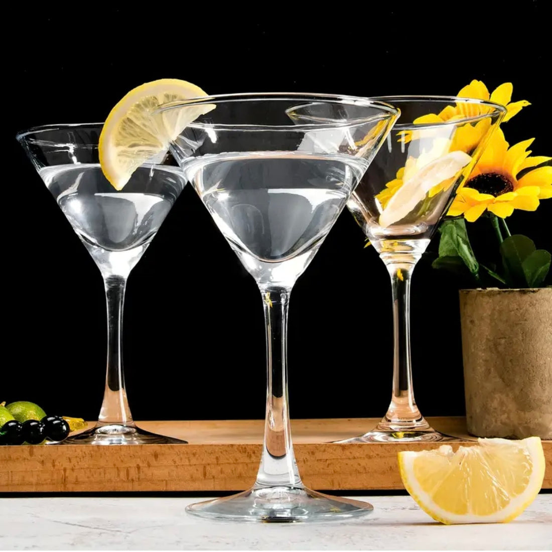 Set 6 Pahare Cocktail Lav Misket 175 ml din Sticlă Transparentă