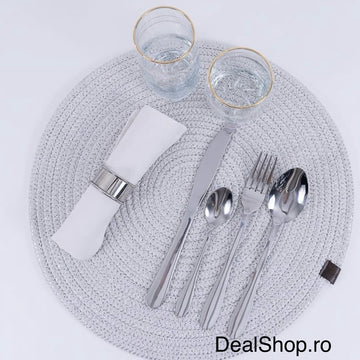 Set tacâmuri inox 24 piese pentru 6 persoane,cutie diplomat Cadoul ideal