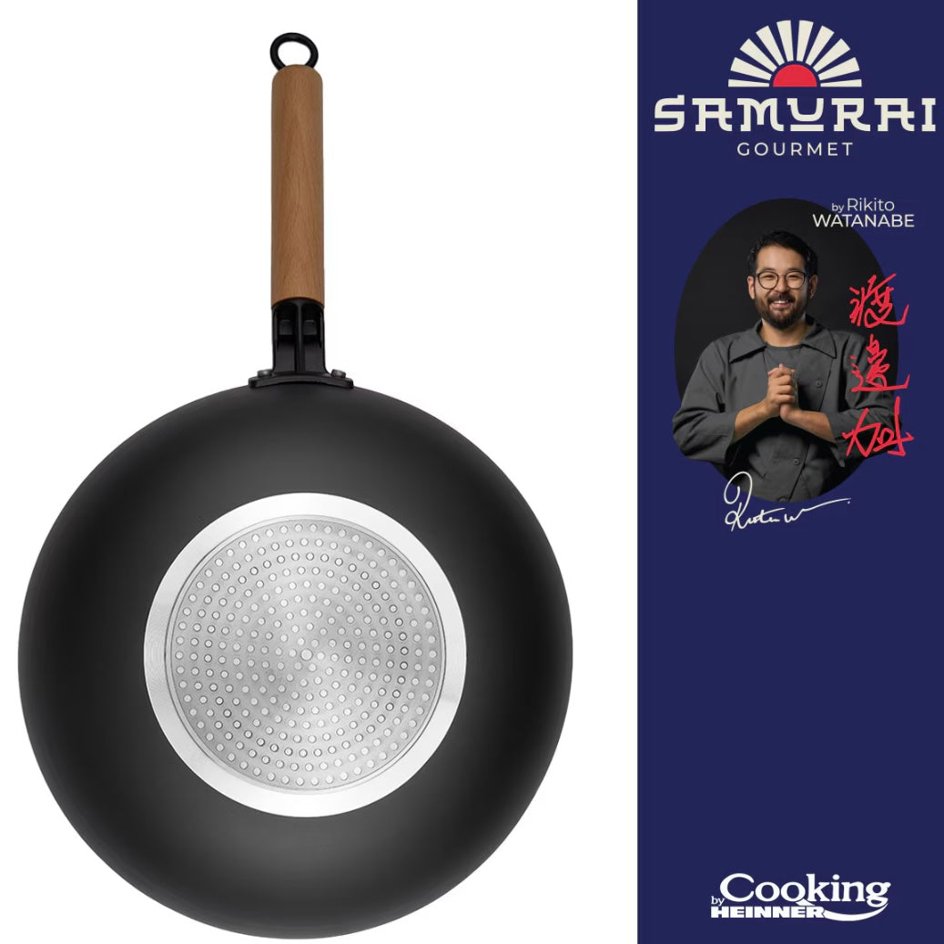 Tigaie wok Cooking by Heinner  Samurai Gourmet by Rikito Watanabe invelis ceramic inductie, 32 x 9 cm