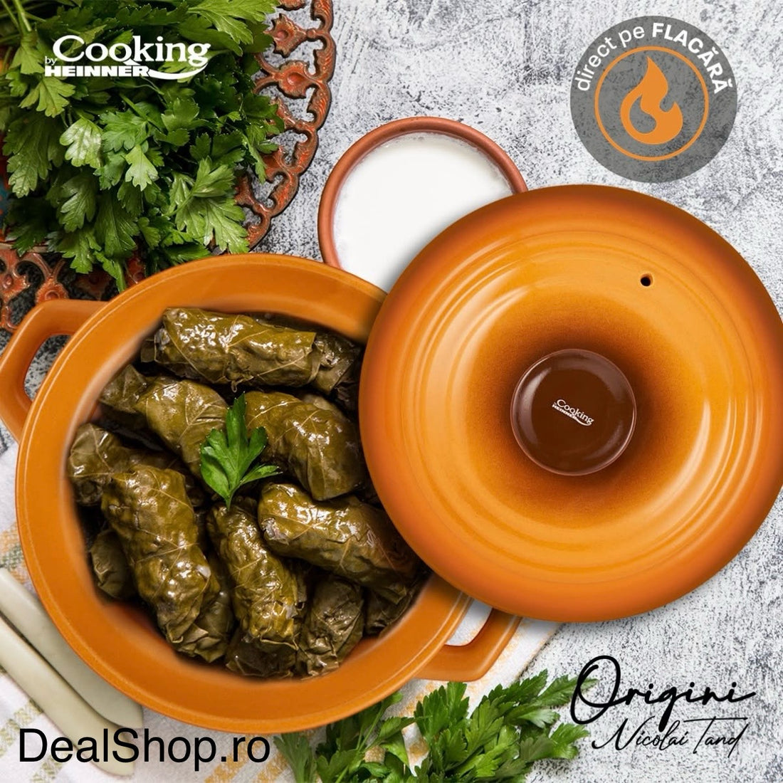 Oala 6 litri cu capac ceramica Cooking by Heinner Origini Chef Nicolai Tand Gateste sanatos traditional sarmale