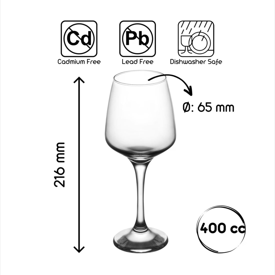 Set 6 Pahare Vin Alb, Rosu Rose Cocktail din Sticlă 400 ml, Lav Lal Eleganță și Versatilitate pentru Orice Ocazie