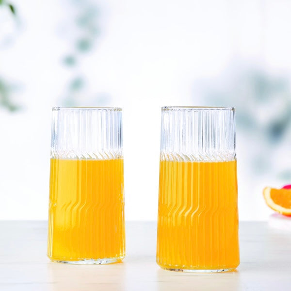 Set 4 Pahare Pasabahce Dunes 410 ml – Sticlă transparentă de calitate, design modern cu textură elegantă